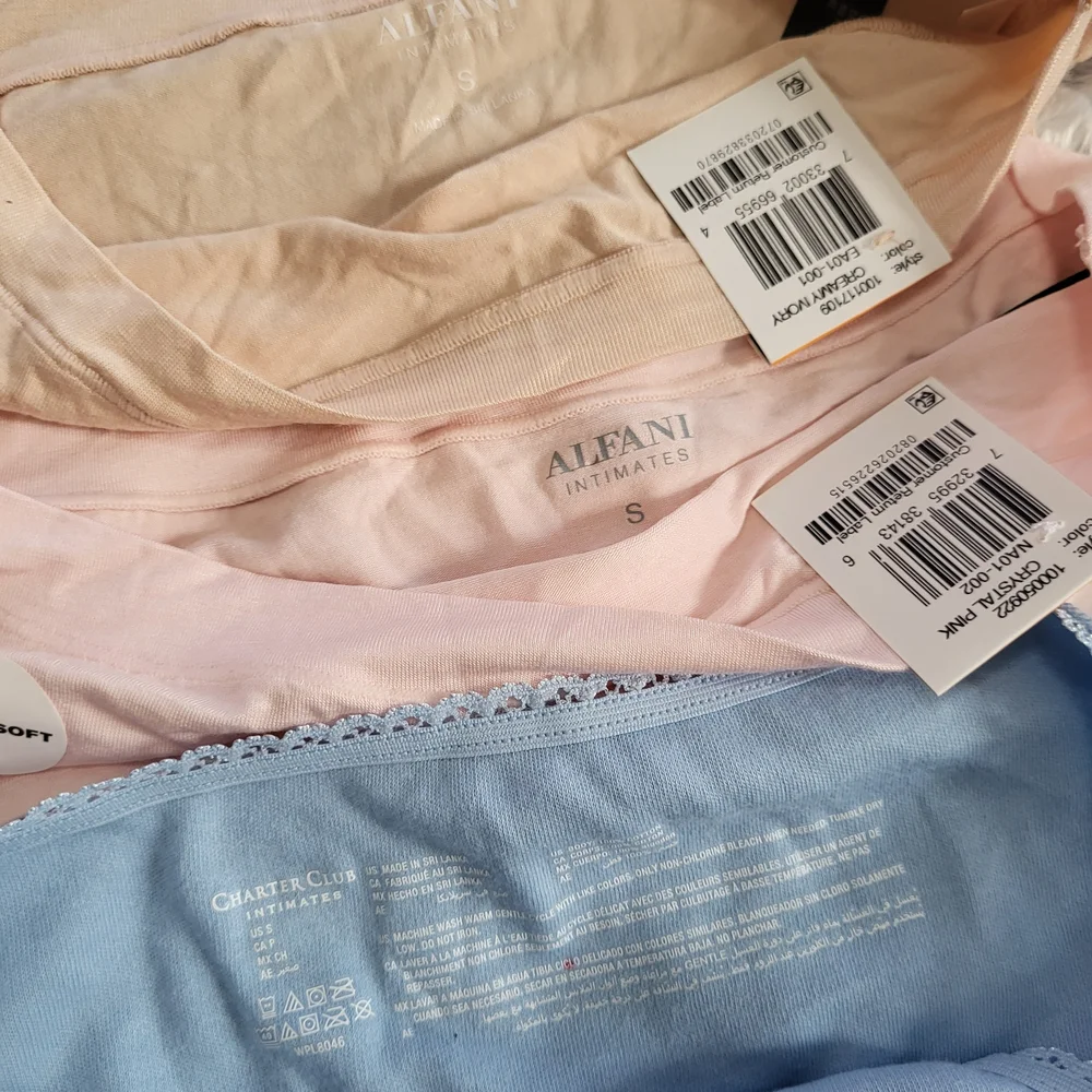 NWT Mixed lot of 3 panties - Alfani & Charter Club size small (pink, blue, tan)‎